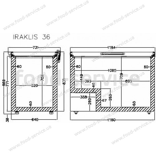 Ларь с глухой крышкой CRYSTAL IRAKLIS 36